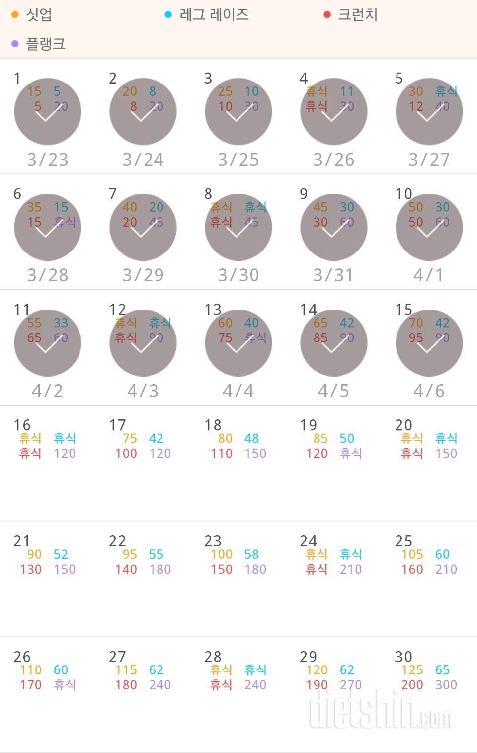 30일 복근 만들기 45일차 성공!