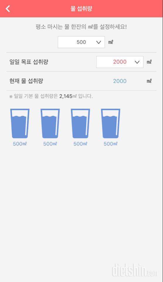 30일 하루 2L 물마시기 10일차 성공!