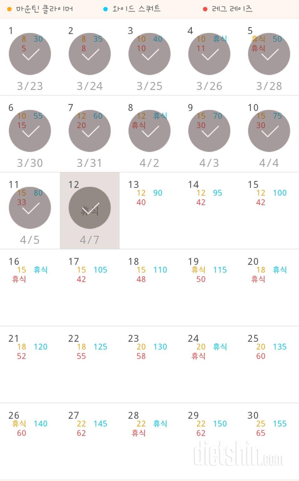 30일 체지방 줄이기 12일차 성공!