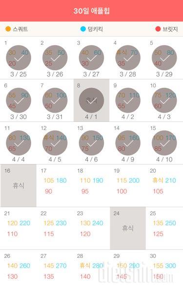 30일 애플힙 105일차 성공!