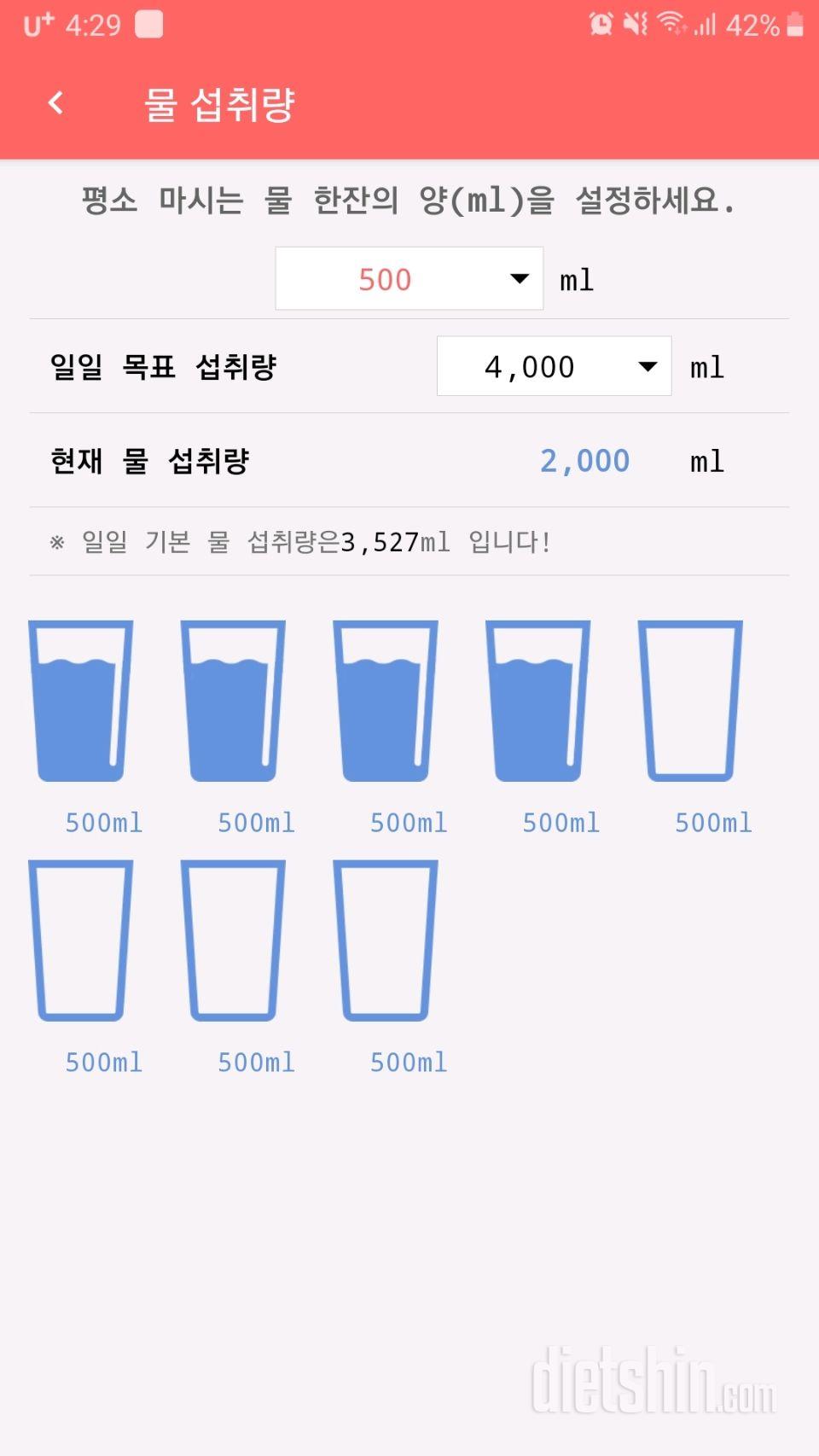 30일 하루 2L 물마시기 10일차 성공!