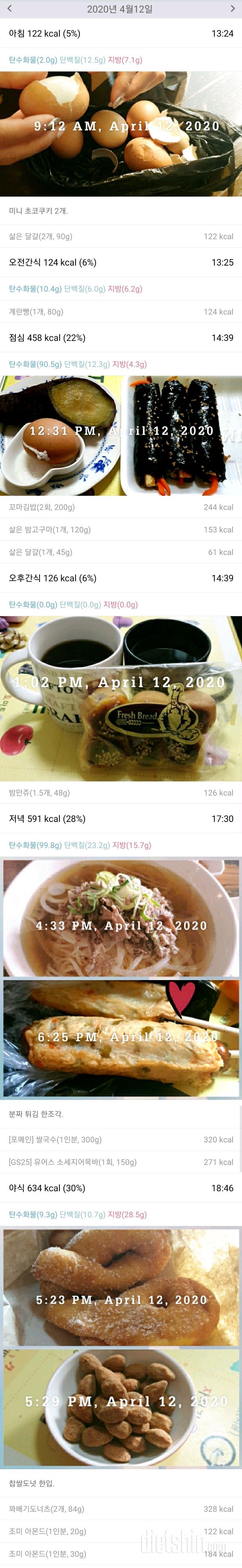 4/12(일)하루식단.