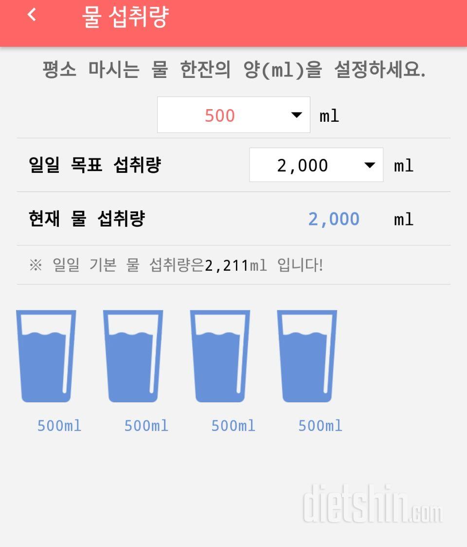 30일 하루 2L 물마시기 21일차 성공!