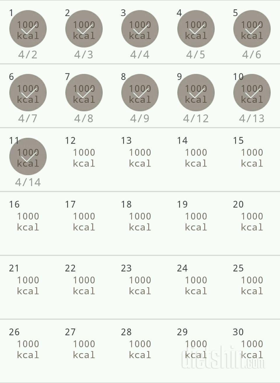 30일 1일 1식 1,000kcal 제한 식단 11일차 성공!