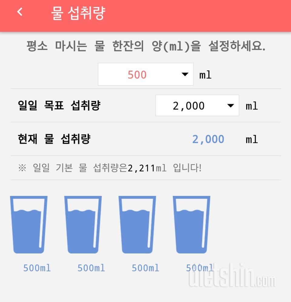 30일 하루 2L 물마시기 27일차 성공!