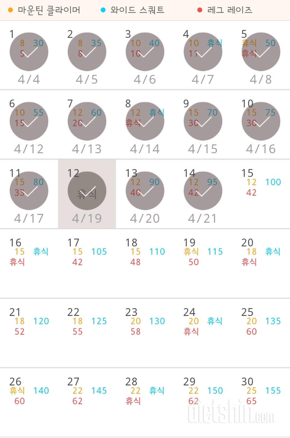 30일 체지방 줄이기 14일차 성공!