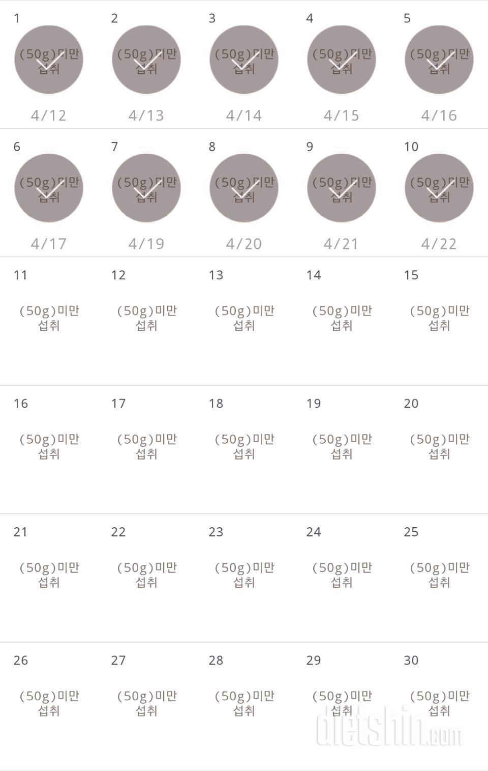 30일 당줄이기 10일차 성공!