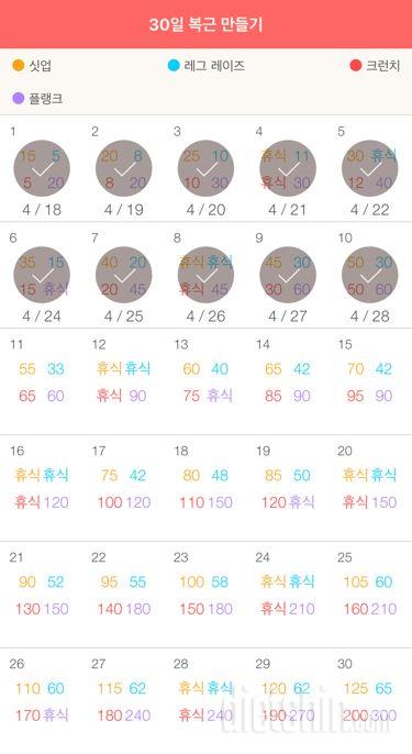 30일 복근 만들기 10일차 성공!