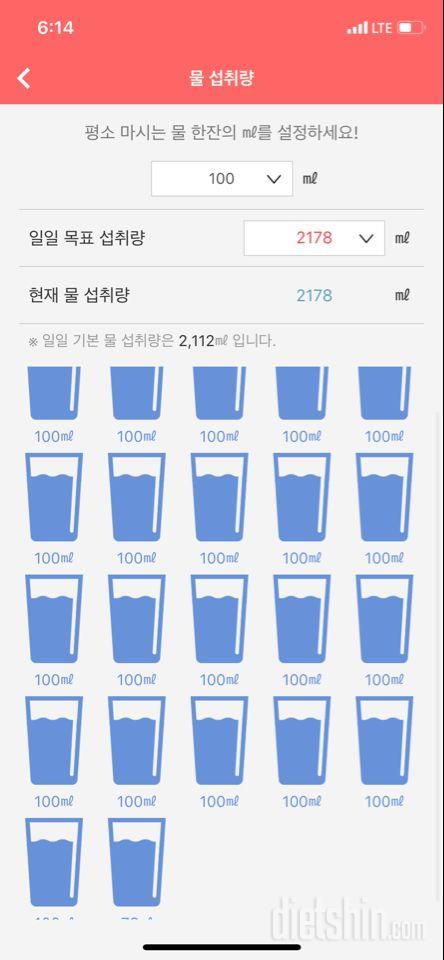 30일 하루 2L 물마시기 17일차 성공!