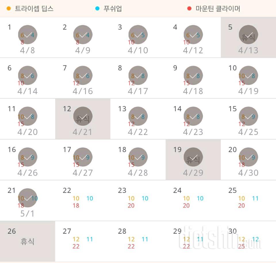 30일 슬림한 팔 21일차 성공!