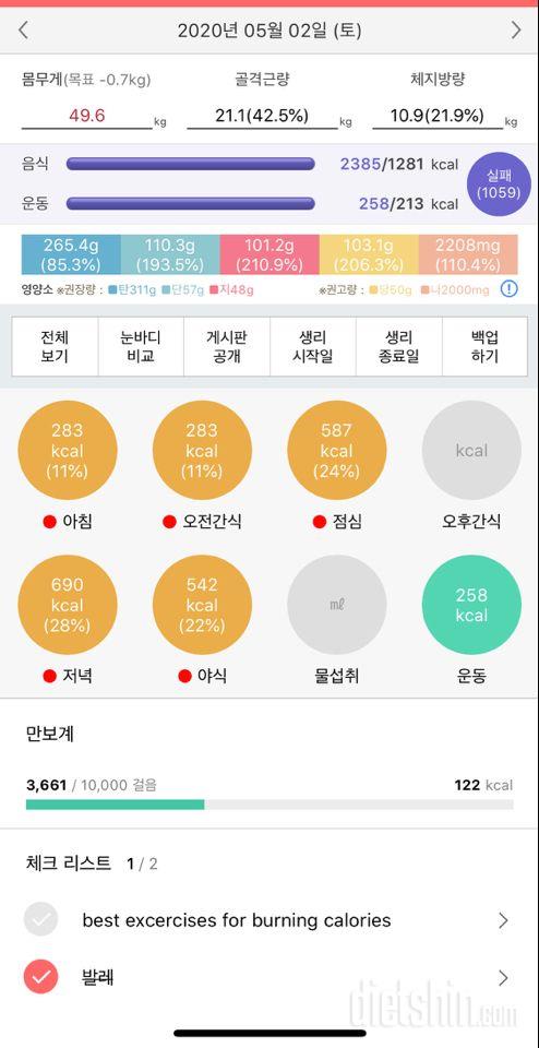 커뮤니티 - 🦕 하체 튼실 탈출하자 - 5.2.식운 5.3공체 - 다이어트신 다이어트신 - 다신 살찌지 말자