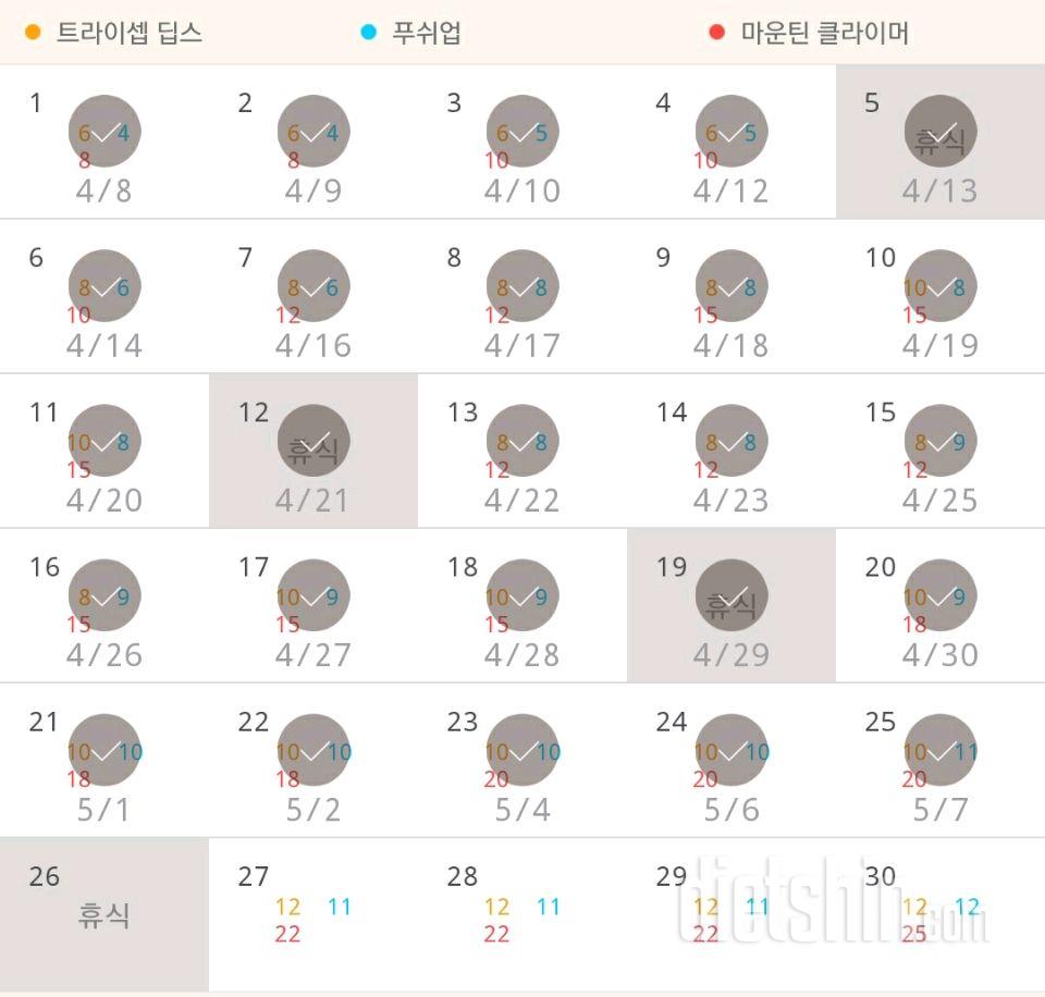 30일 슬림한 팔 25일차 성공!