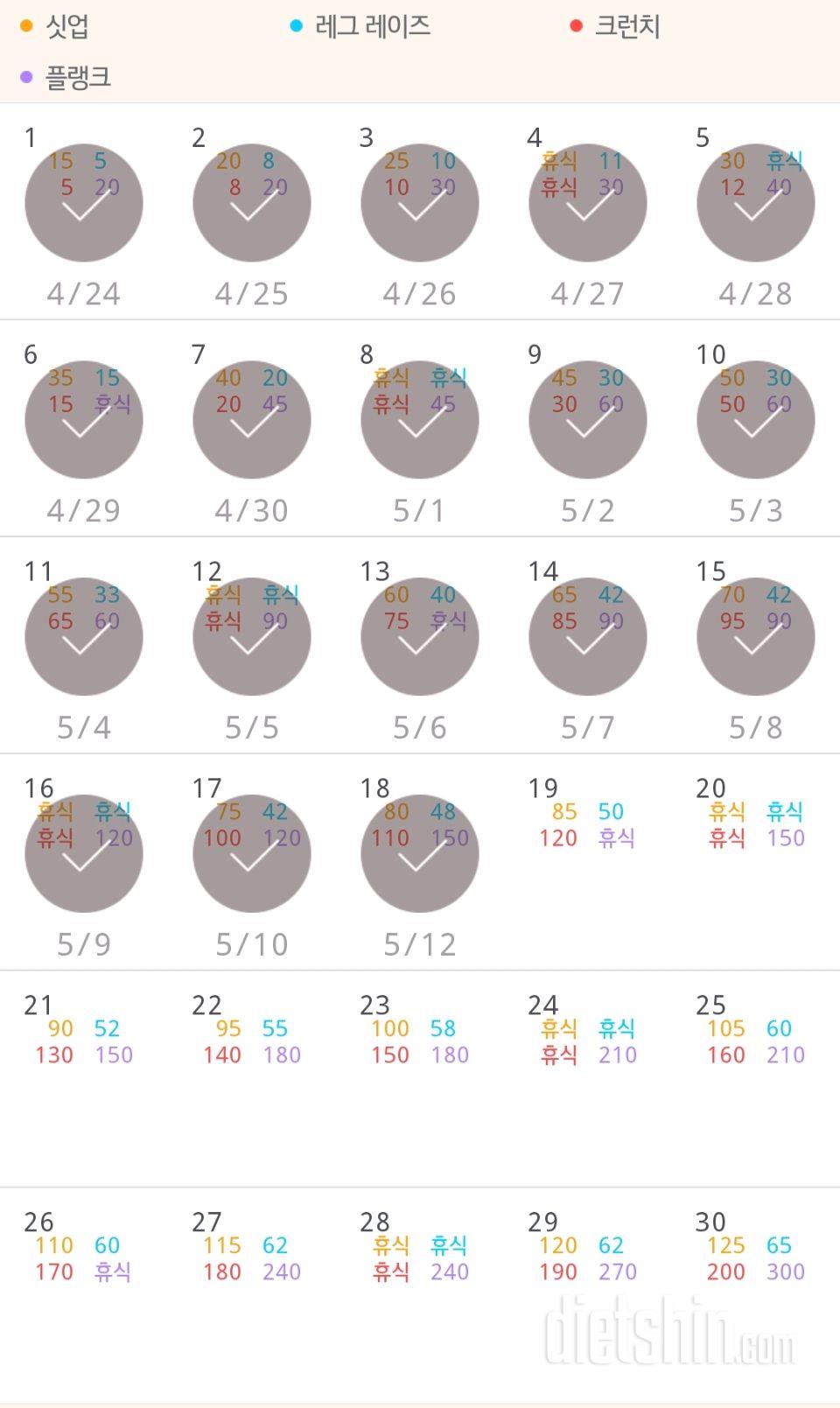 30일 복근 만들기 78일차 성공!