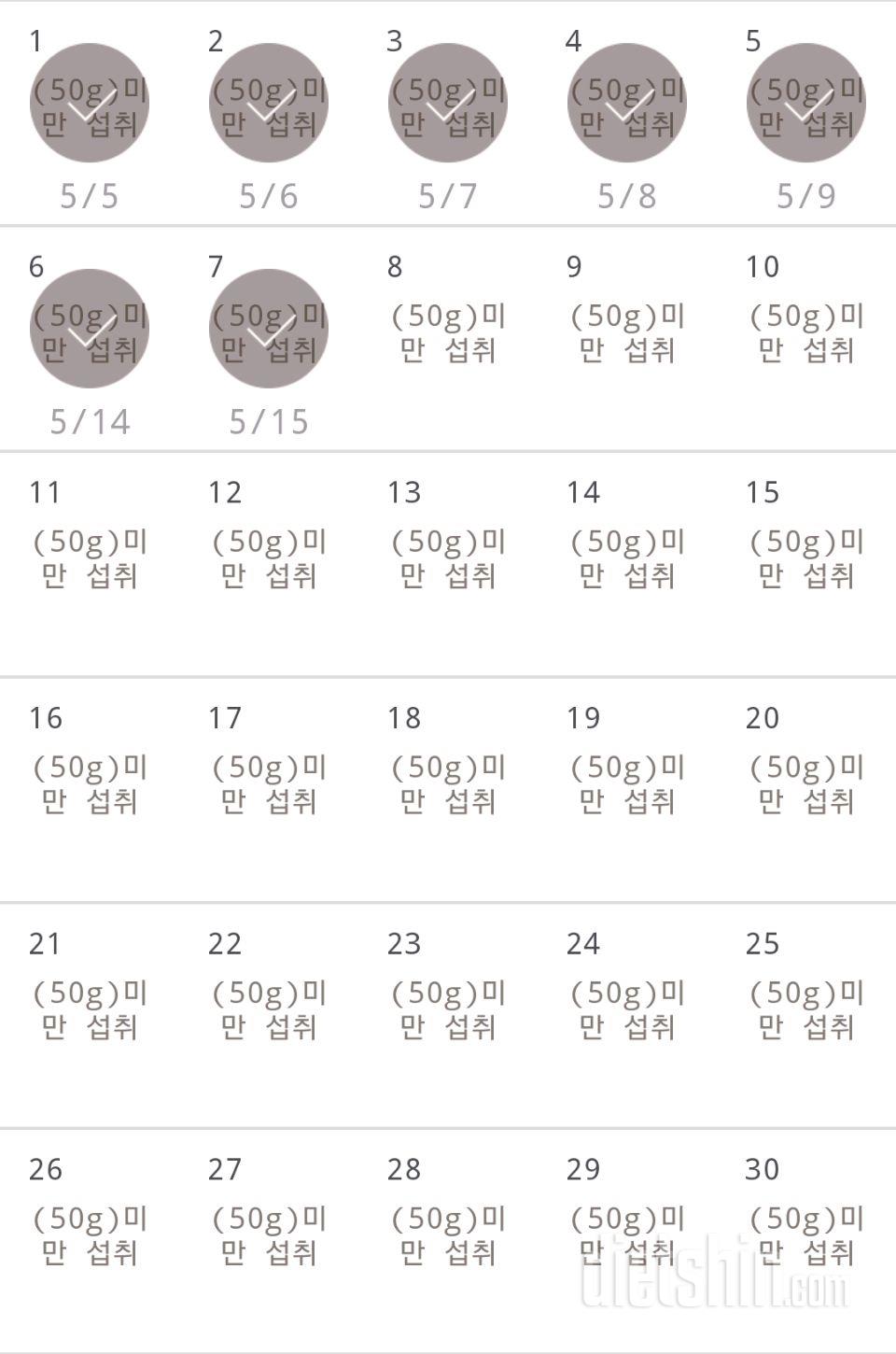 30일 당줄이기 7일차 성공!