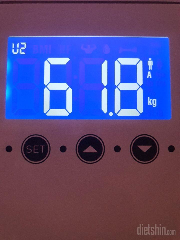 13일차 61.8 (-3.5) / 시작 65.3 / 목표 53