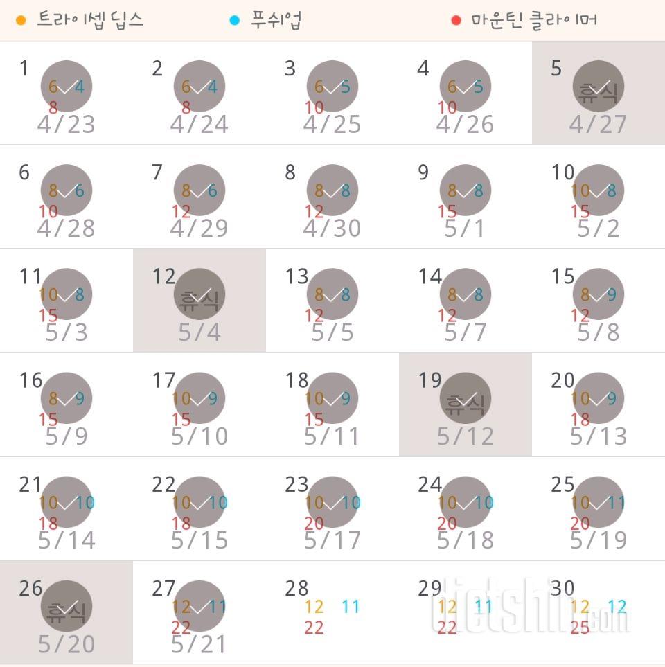 30일 슬림한 팔 27일차 성공!