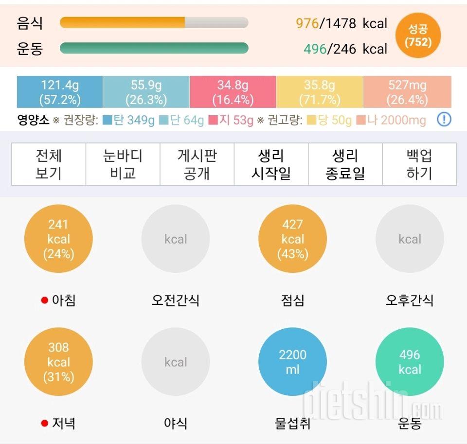 30일 1,000kcal 식단 35일차 성공!