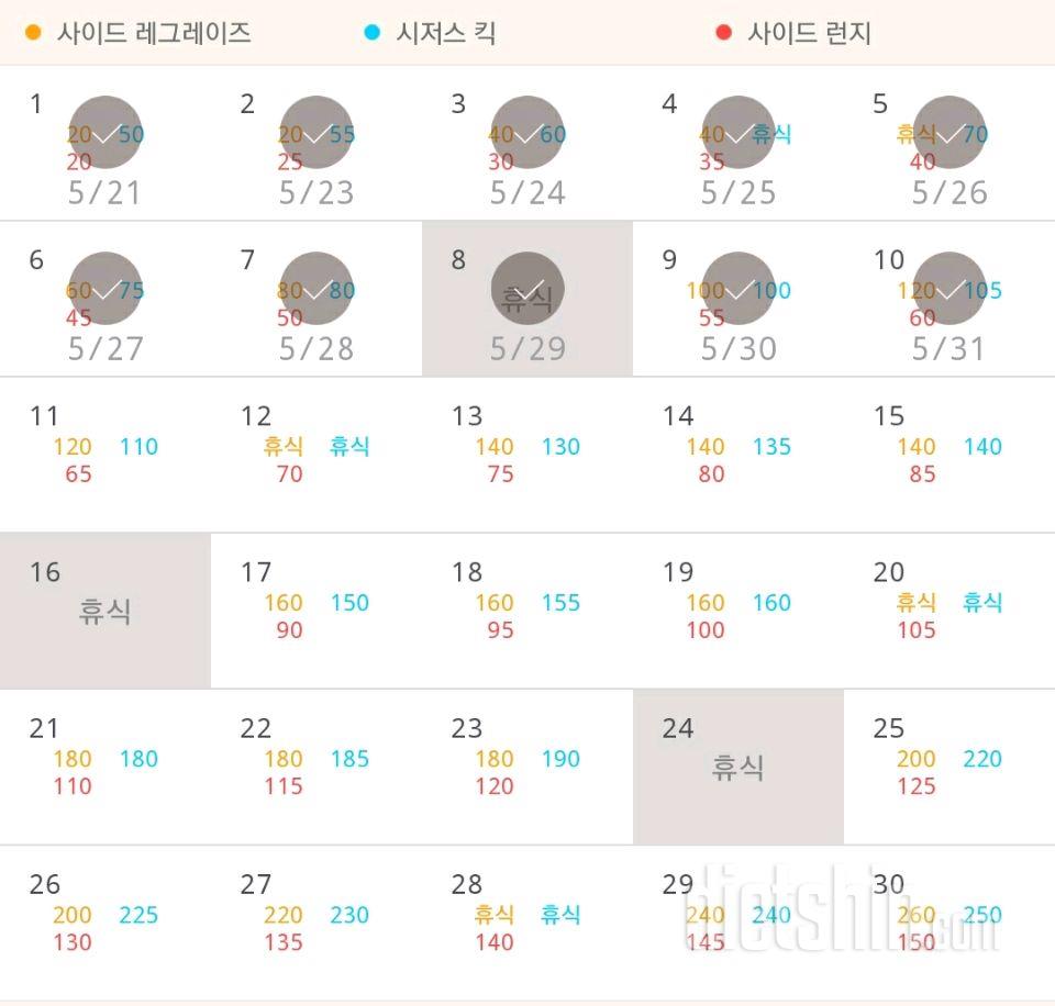 30일 탄탄한 허벅지 40일차 성공!