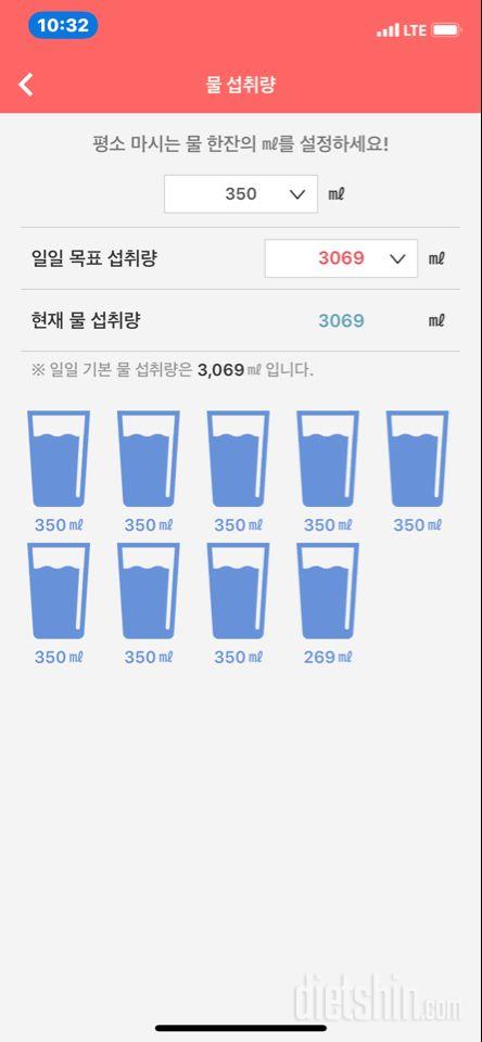 30일 하루 2L 물마시기 19일차 성공!