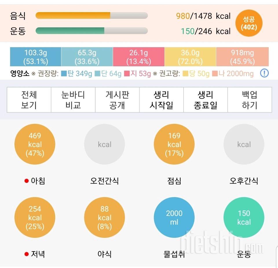 30일 하루 2L 물마시기 43일차 성공!