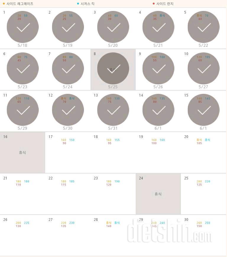 30일 탄탄한 허벅지 15일차 성공!