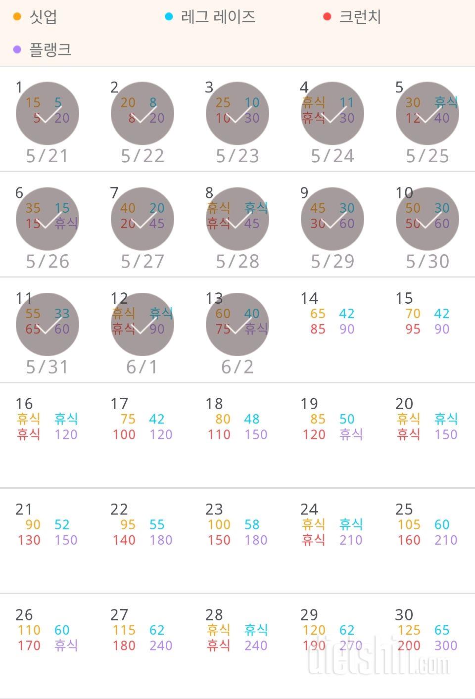 30일 복근 만들기 733일차 성공!