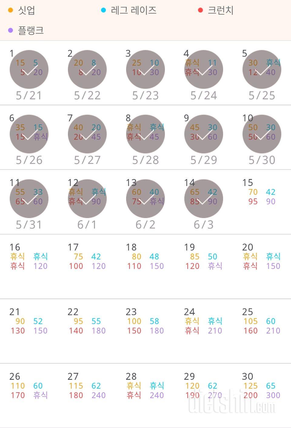 30일 복근 만들기 734일차 성공!