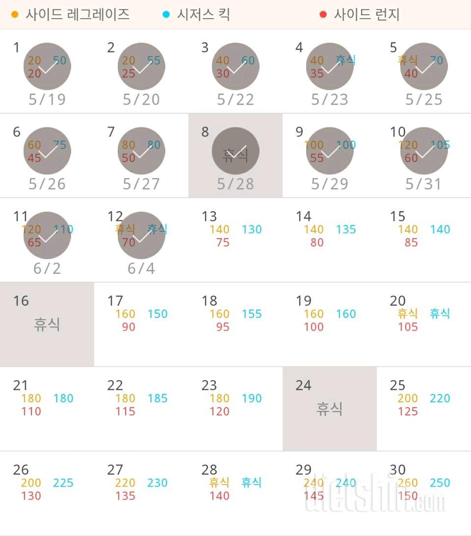 30일 탄탄한 허벅지 12일차 성공!