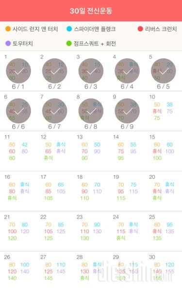 30일 전신운동  9일차 성공!