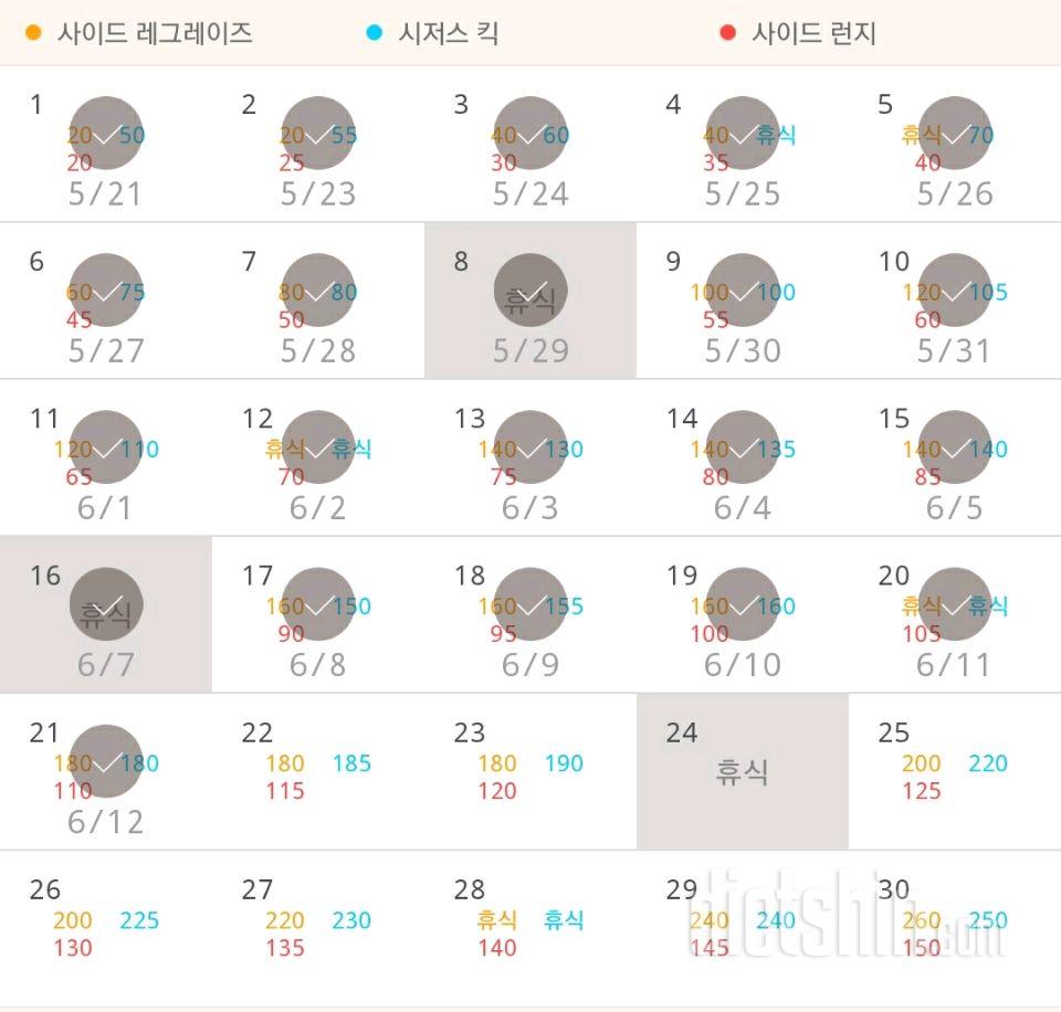 30일 탄탄한 허벅지 51일차 성공!