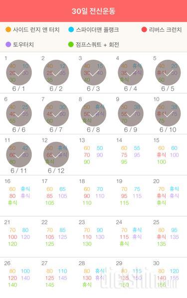 30일 전신운동  12일차 성공!