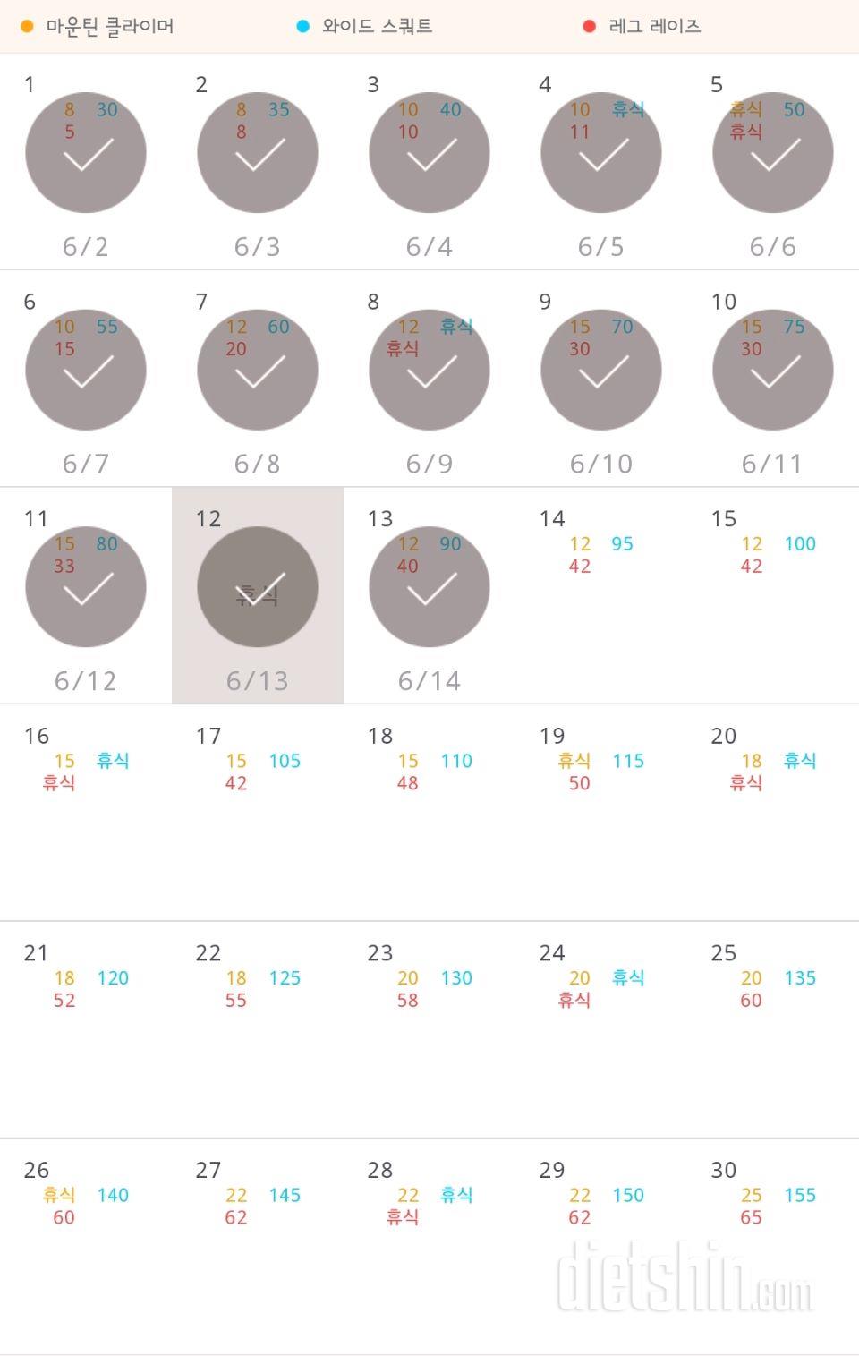 30일 체지방 줄이기 13일차 성공!