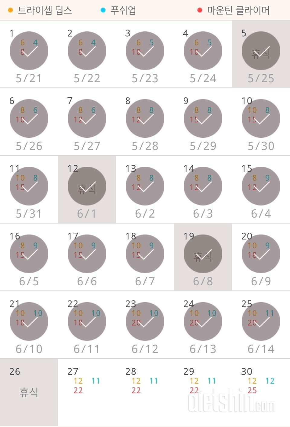 30일 슬림한 팔 835일차 성공!