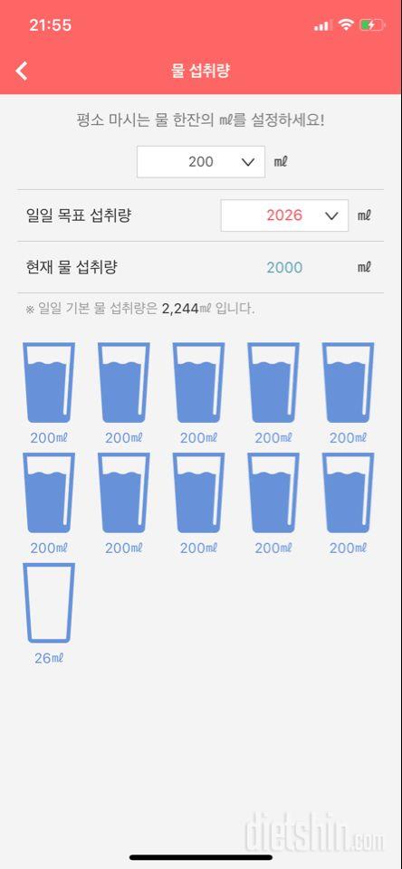 30일 하루 2L 물마시기 13일차 성공!