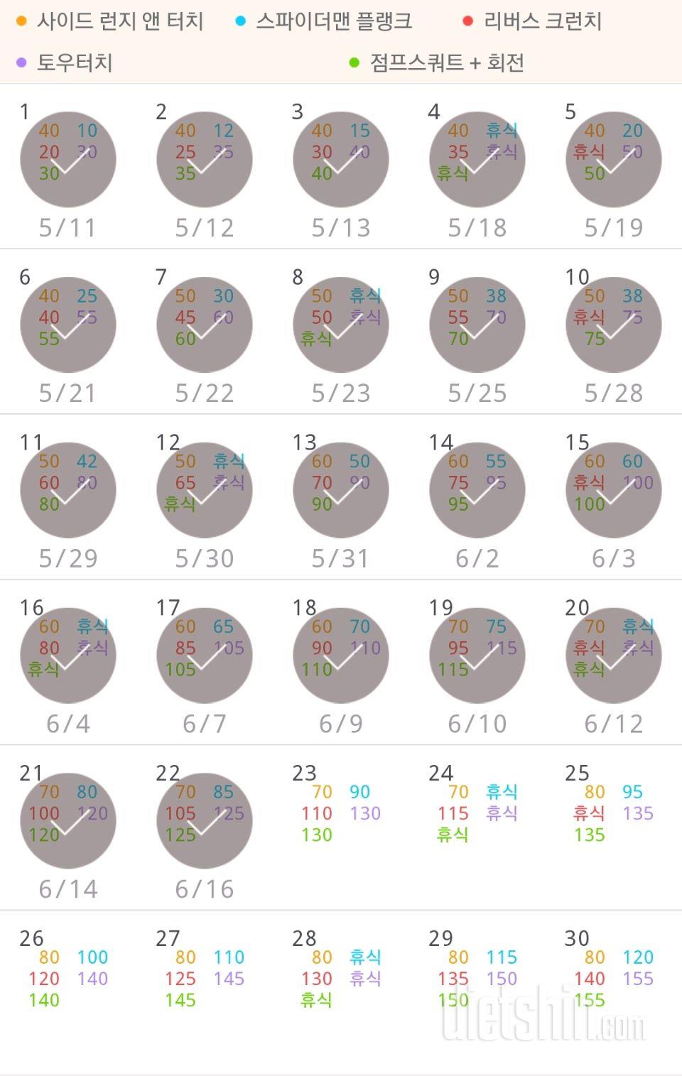 30일 전신운동  22일차 성공!