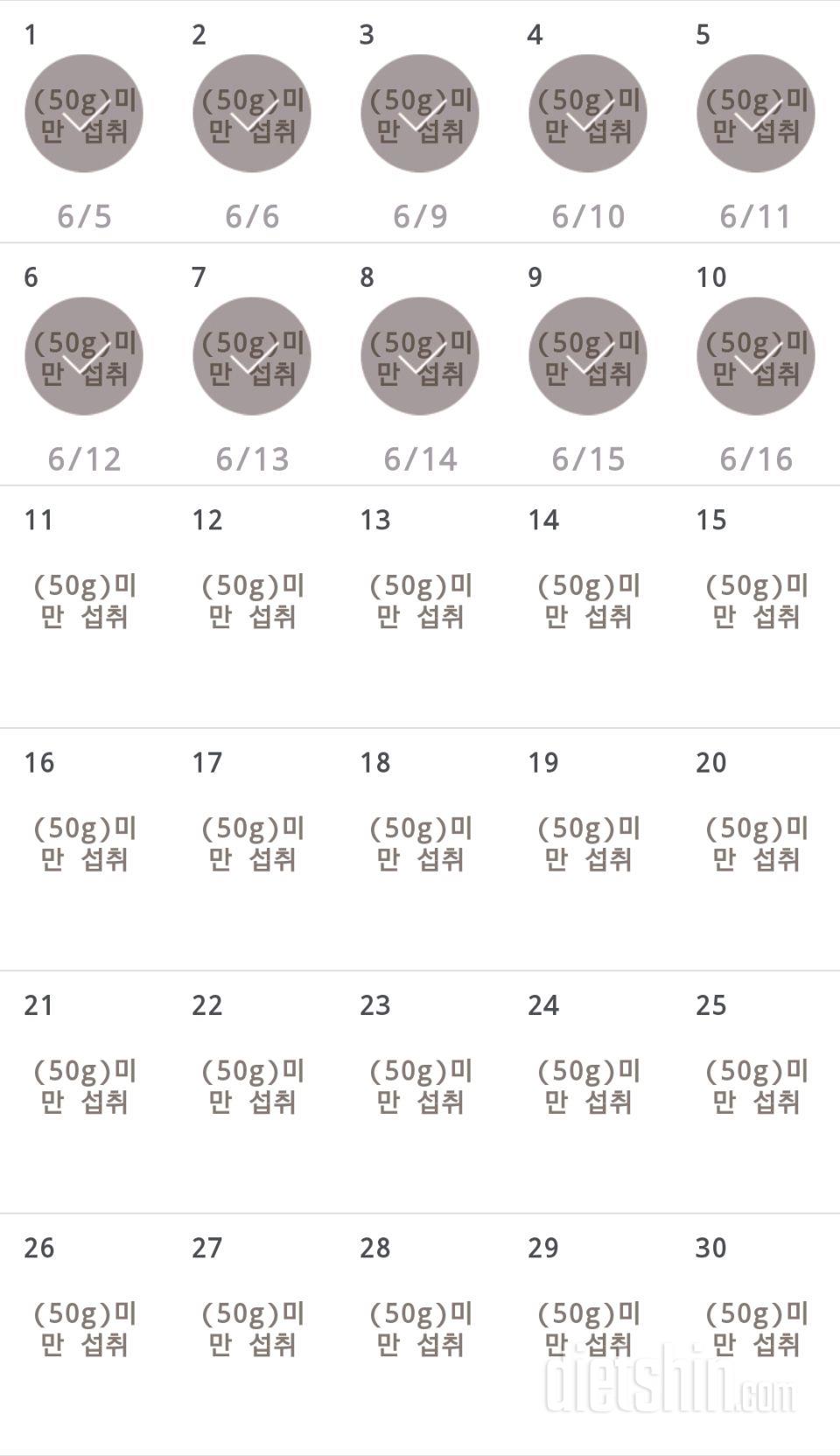 30일 당줄이기 10일차 성공!