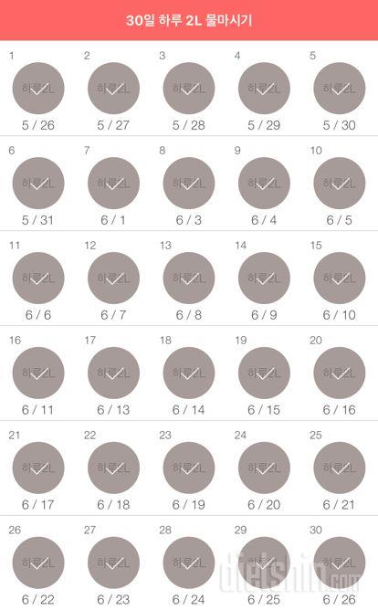 30일 하루 2L 물마시기 150일차 성공!