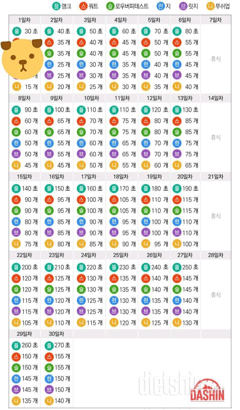 [다신 16기 운동 미션] 1일차