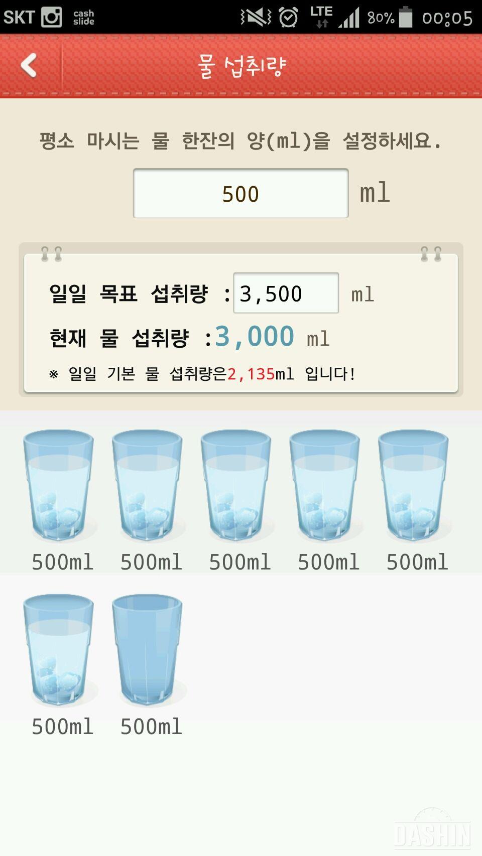 물3L마시기  4일째