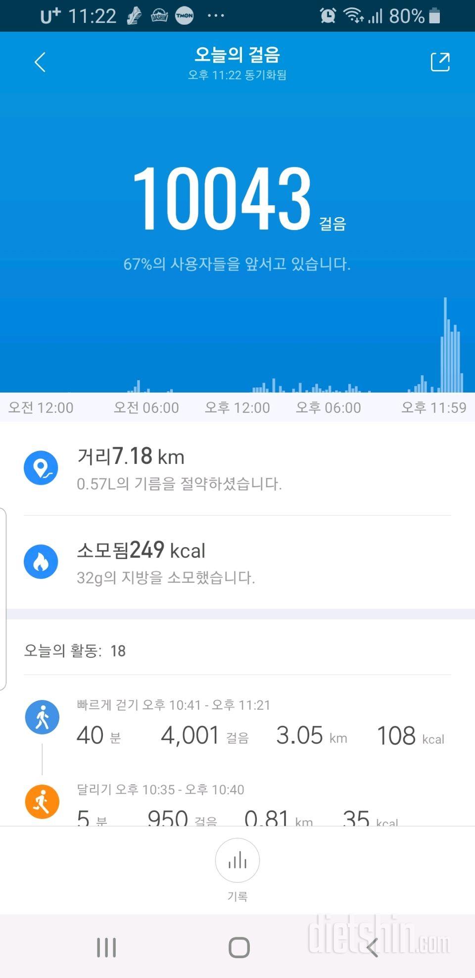 30일 만보 걷기 43일차 성공!