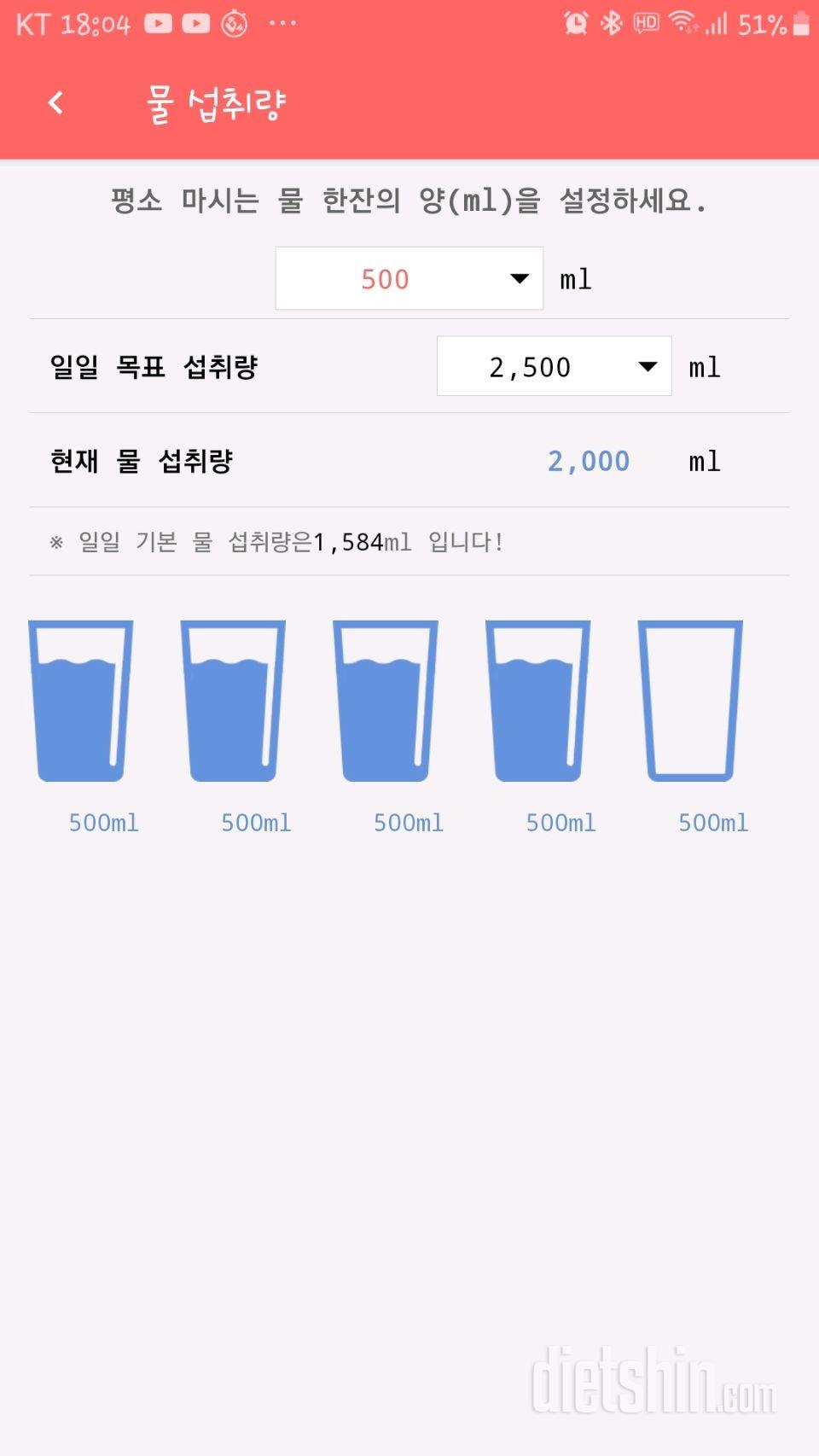 30일 하루 2L 물마시기 80일차 성공!