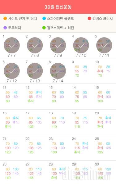 30일 전신운동  8일차 성공!