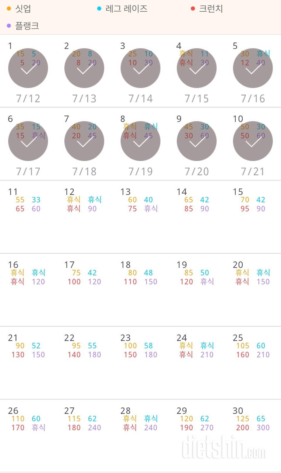 30일 복근 만들기 40일차 성공!