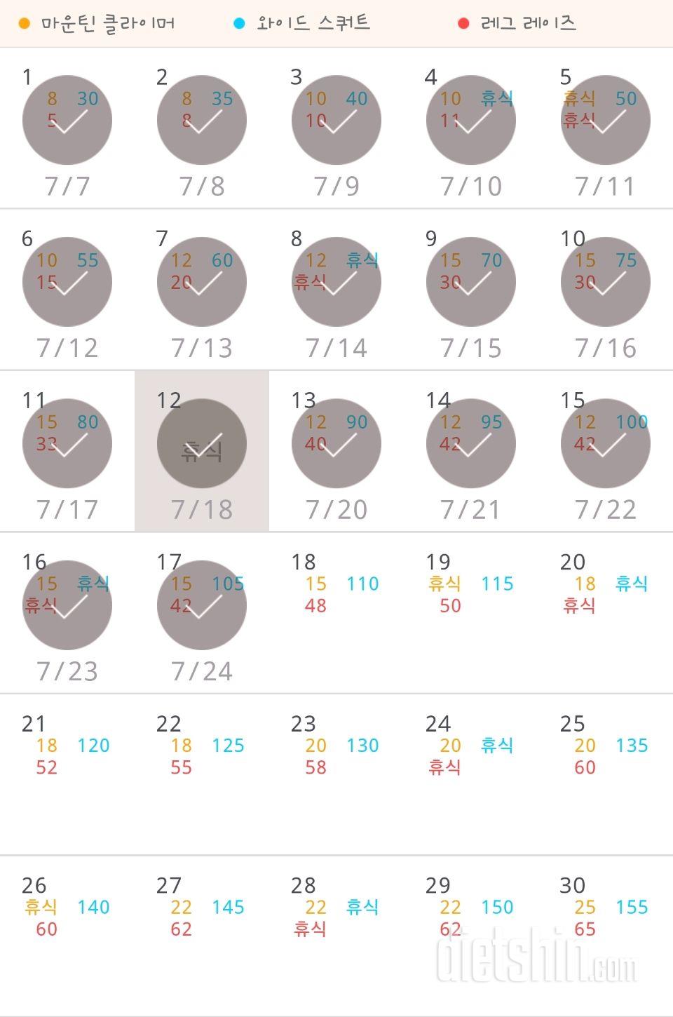 30일 체지방 줄이기 17일차 성공!