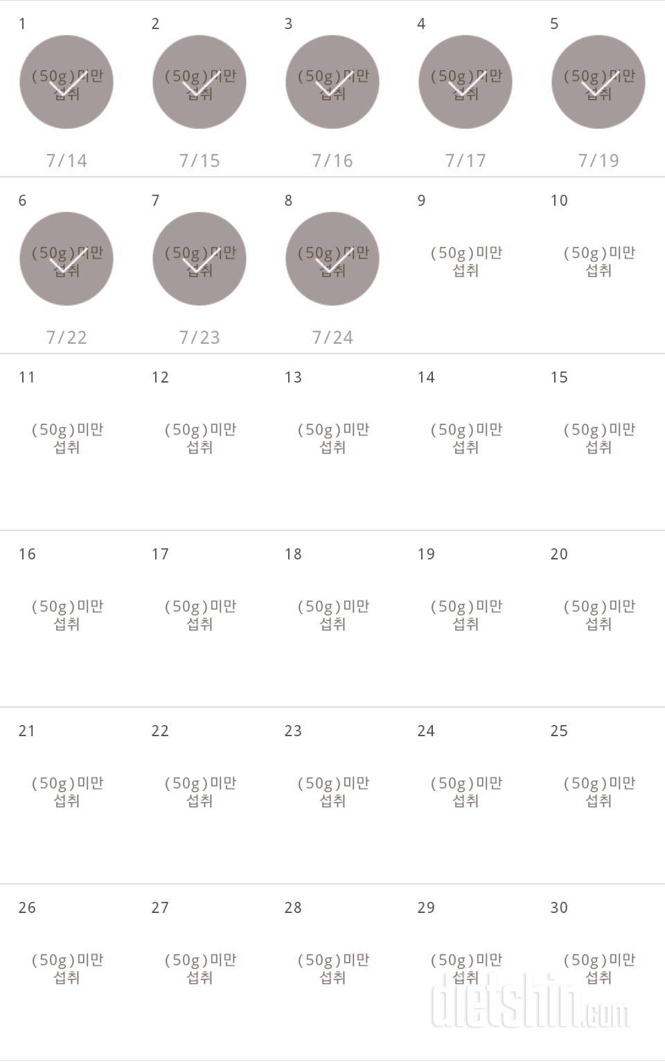 30일 당줄이기 8일차 성공!