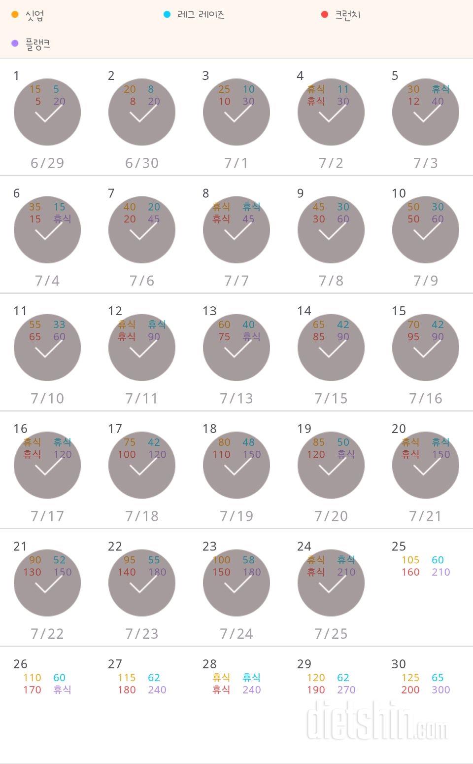 30일 복근 만들기 114일차 성공!