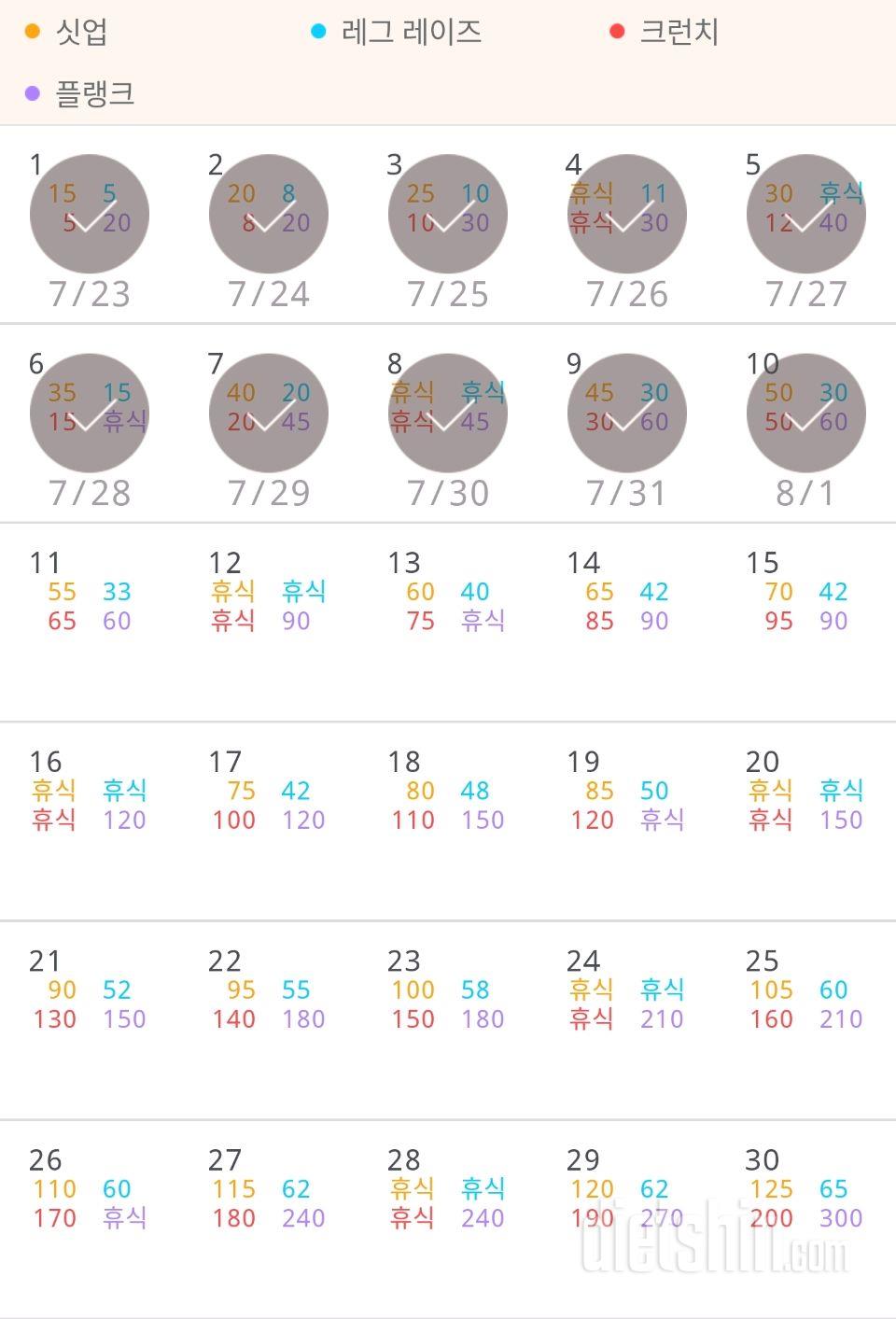 30일 복근 만들기 790일차 성공!