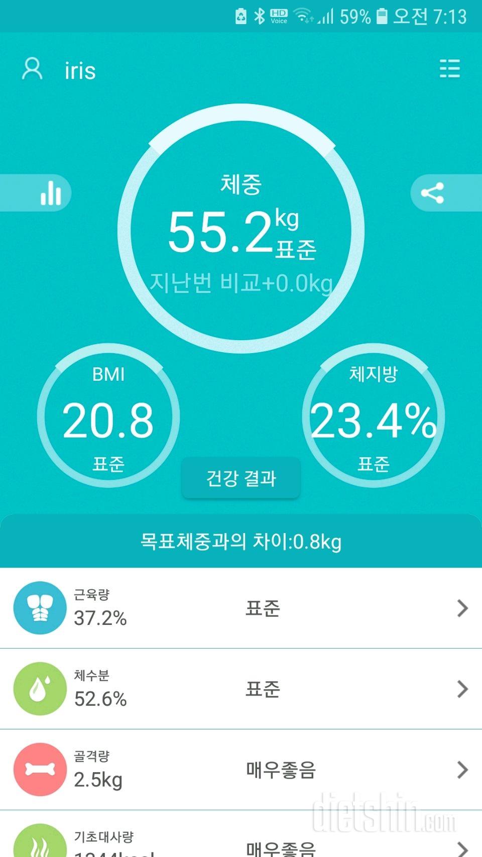 8.8아침 55.2kg