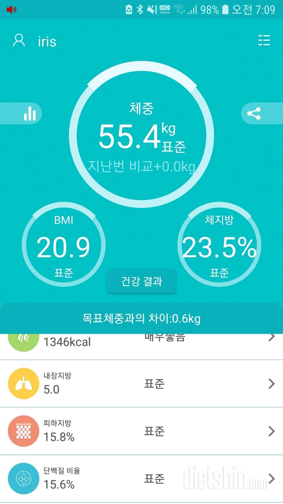 8.11아침 55.4kg