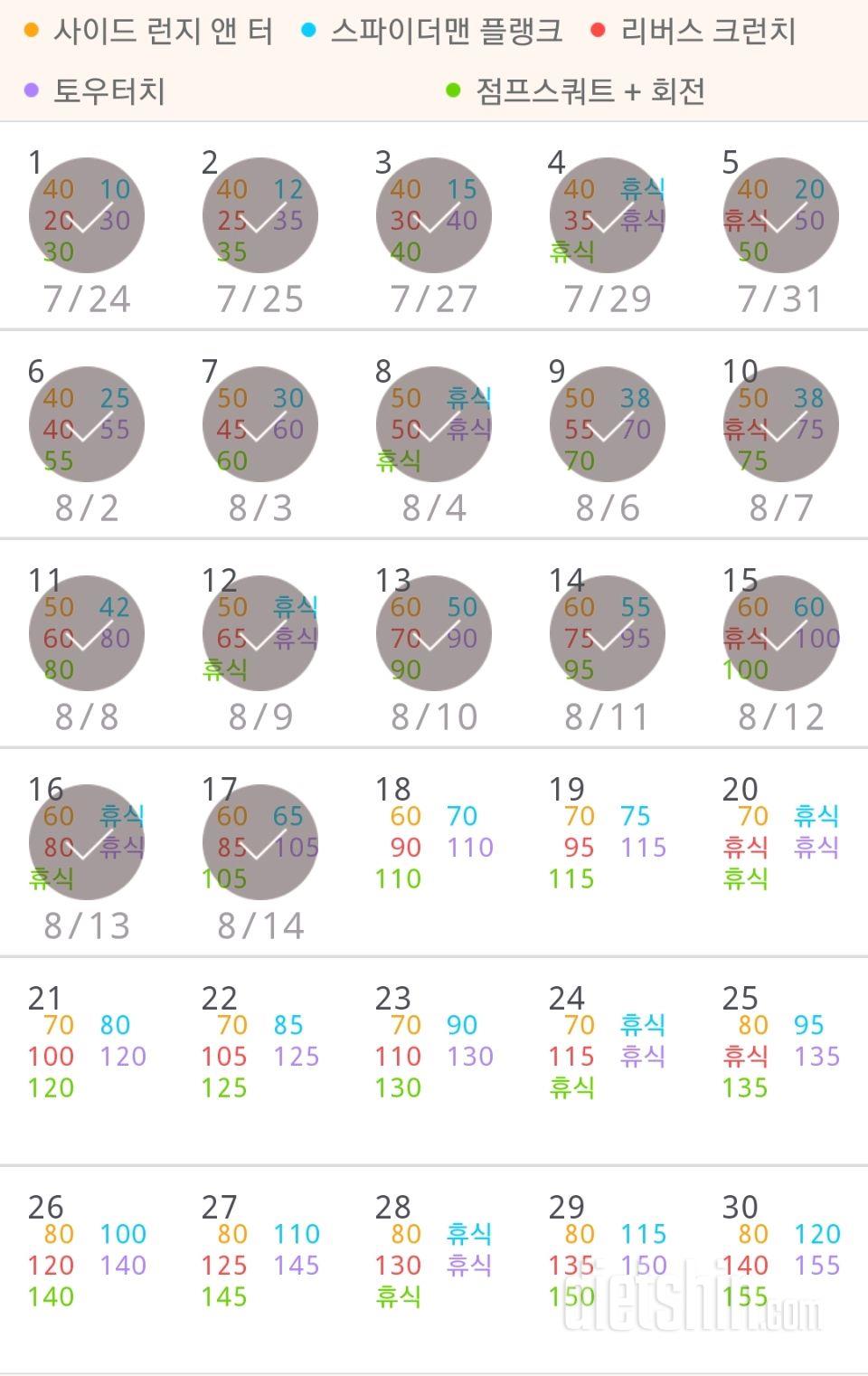 30일 전신운동  17일차 성공!